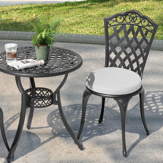 NUU GARDEN Patio Bistro Set 3 Piece, Outdoor Cast Aluminum Bistro Table and - Image 5