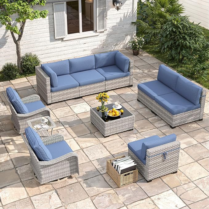 8-Seat Modern Patio Furniture Set by MASIONBACKYARDS