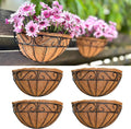 LaLaGreen 16 Inch Wall Mounted Flower Baskets, 4 Pack, Large Railing Planter by L%C3%A1L%C3%A1Green