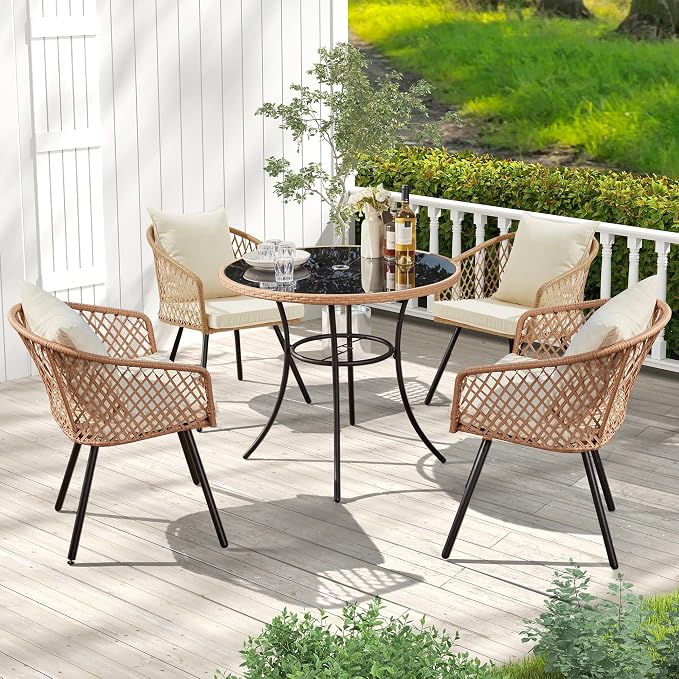 AVAWING 35.6-Inch Round Outdoor Dining Table - Image 6