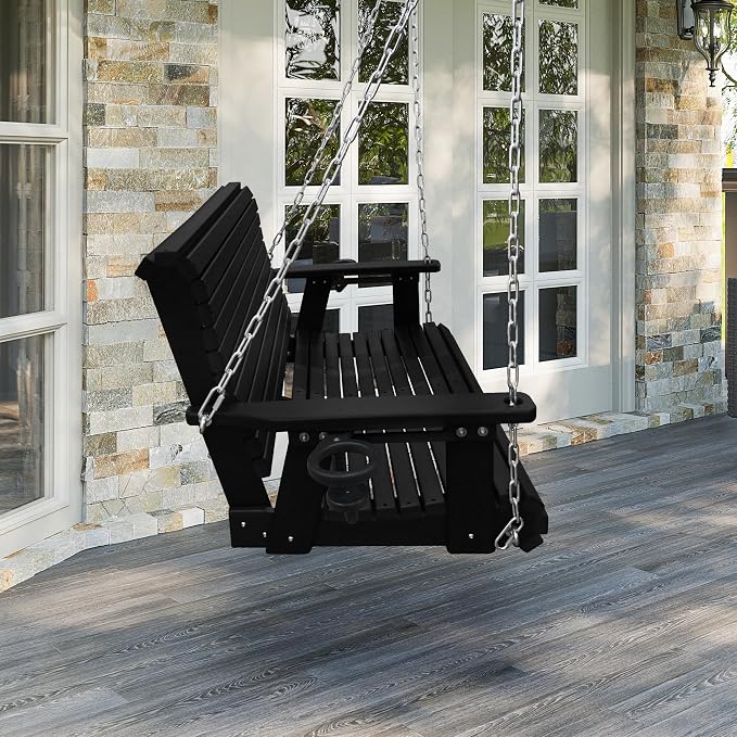 HDPE Porch Swing with 18/8 Stainless Steel Bolts, Ergonomic Design, Ultra - Image 7