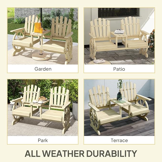 Outsunny Wooden Garden Bench - Image 8
