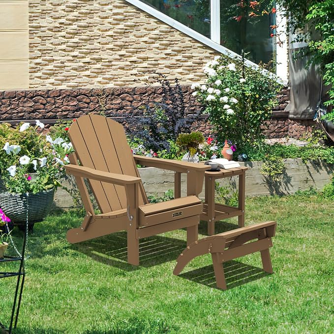 SERWALL Folding Adirondack Ottoman, Adirondack Footrest Without Assembly - Image 6