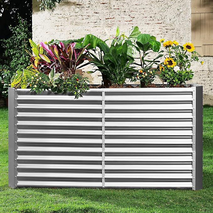 Land Guard 8x4x3ft Rectangular Galvanized Raised Garden Beds, Large-Capacity - Image 8