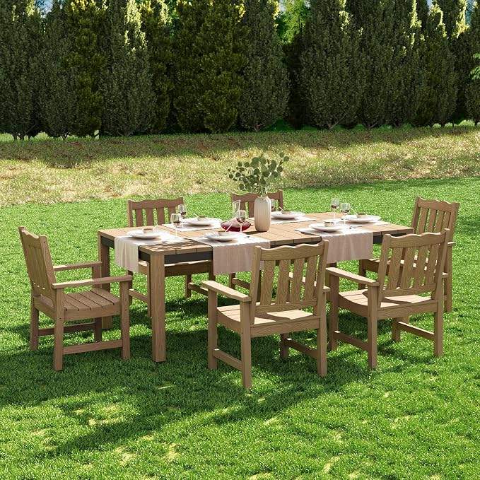 Stoog 7-Piece All-Weather Patio Dining Set, HIPS & Aluminum Outdoor Table - Image 2
