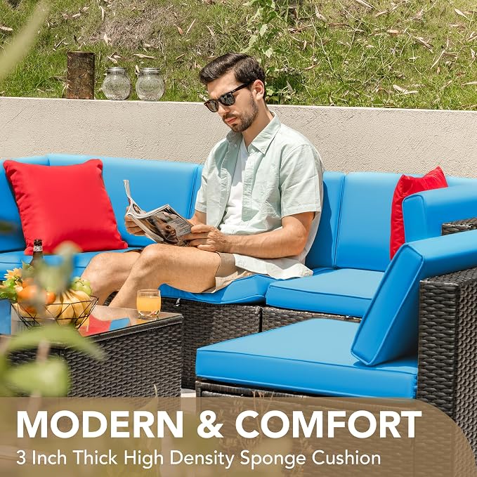 Devoko Patio Furniture Sets 6 Pieces Outdoor Sectional Rattan Sofa Manual - Image 4