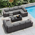 Outdoor Patio Furniture Set, 12 Pieces Outdoor Sectional Furniture High by ASJMR
