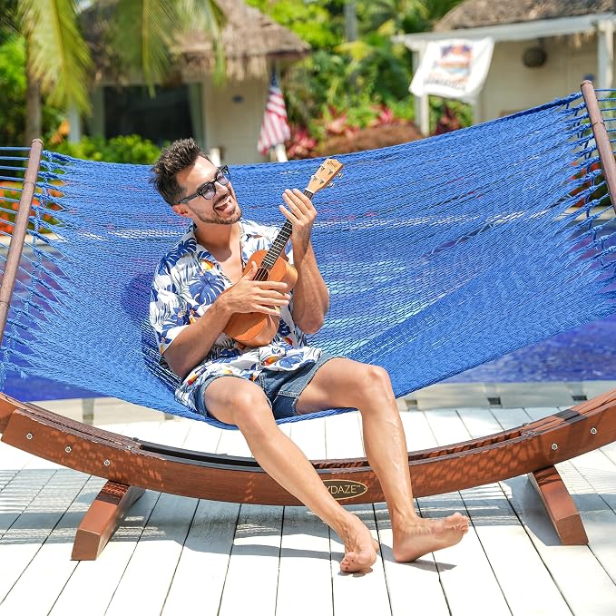Lazy Daze Hammocks 10.5 FT Double 2 Person Caribbean Rope Hammock, Hand Woven - Image 2