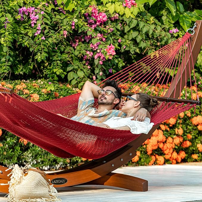 Lazy Daze Hammocks 10.5 FT Double 2 Person Caribbean Rope Hammock, Hand Woven - Image 9