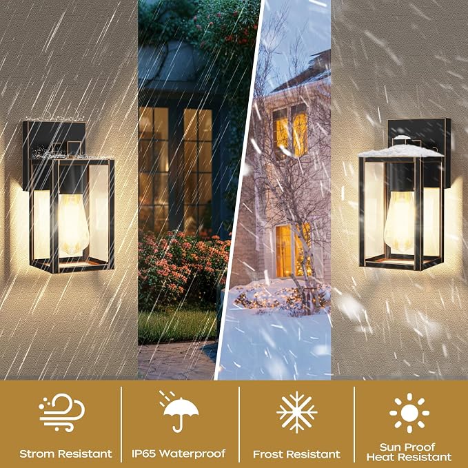 WIHTU Outdoor Lights for House, LED Exterior Front Porch Light Fixtures for - Image 2