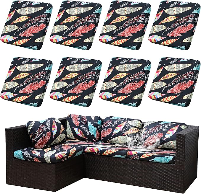 Outdoor Cushion Covers Set, Replacement by SUKAIKEQA