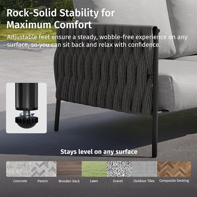 EAST OAK 5-Piece Patio Furniture Set | Life Chatter 5-Seat Outdoor Furniture | - Image 7