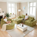 MAXYOYO L Shape Sectional Sofa Couch and Round Chaise Lounge, Modern Cloud Couch by MAXYOYO