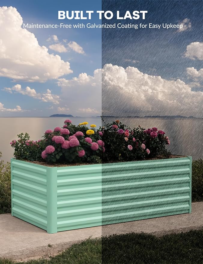 GarveeLife 2pcs 8x4x2 ft Galvanized Raised Garden Bed, Rust-Resistant Raised - Image 3