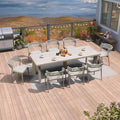 PURPLE LEAF 9 Pieces Outdoor Dining Set Patio Table and Chairs Set Aluminum by PURPLELEAF