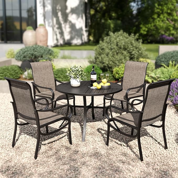 PHI VILLA Round Patio Dining Set by PHIVILLAThepioneerofcomfortablehouseholdsupplies