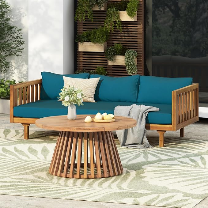 Merax Outdoor Acacia Wood Conversation Set - Image 2