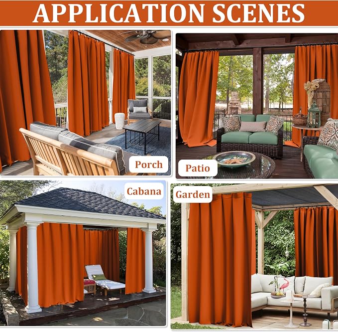 Gazebo Universal Replacement Privacy Curtain, 4-Panels Sidewall Curtains - Image 7