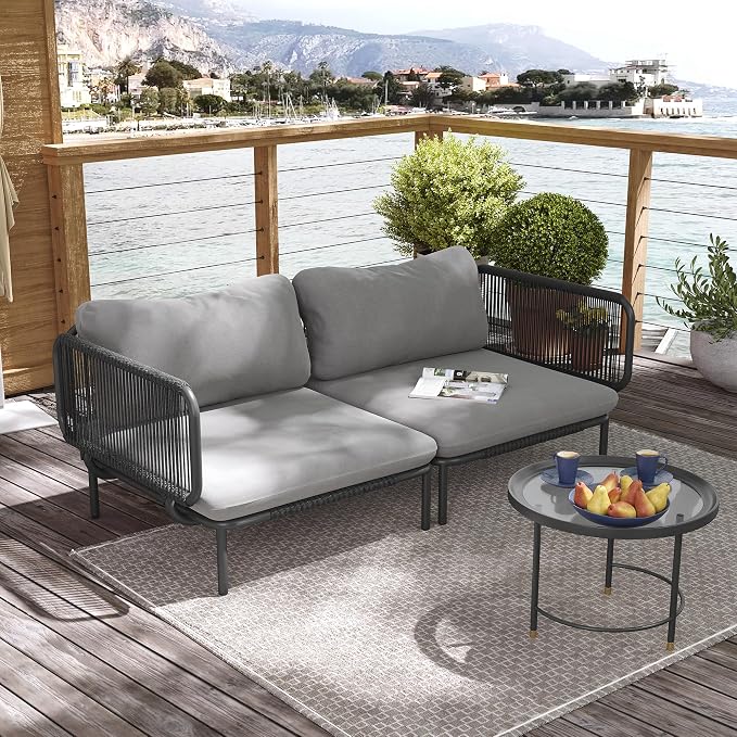 Patio Furniture Set, Outdoor Patio Furniture Oversized Metal Patio Sectional - Image 6