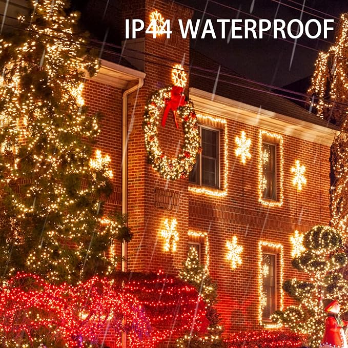 Dazzle Bright 2 Pack Total 400LED 132FT Warm White Christmas Solar String - Image 5