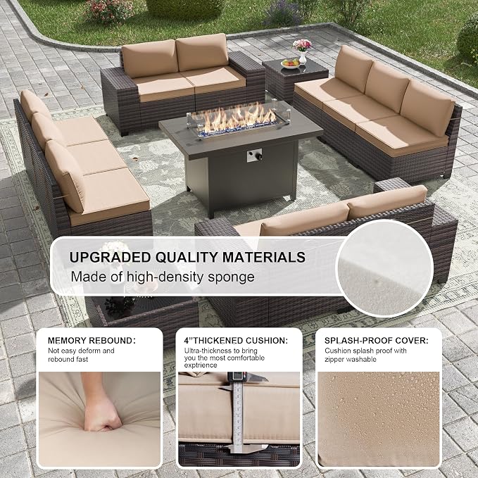 Kullavik 13PCS Outdoor Patio Furniture Set - Image 4