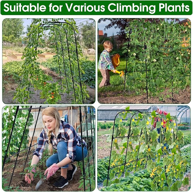 Garden Arch Trellis for Climbing Plants Outdoor, 50x48 inch Cucumber Trellis - Image 6