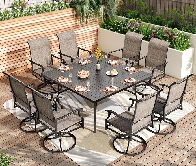PHI VILLA 9 Pcs Patio Dining Set by PHIVILLAThepioneerofcomfortablehouseholdsupplies