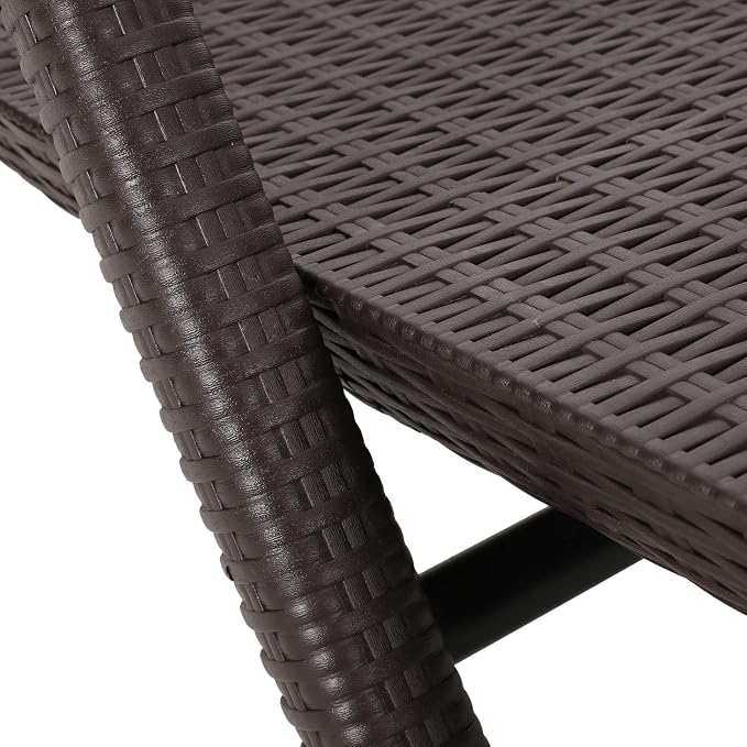 Christopher Knight Home Blanche Outdoor Faux Wicker Chaise Lounge, Dark Brown - Image 5