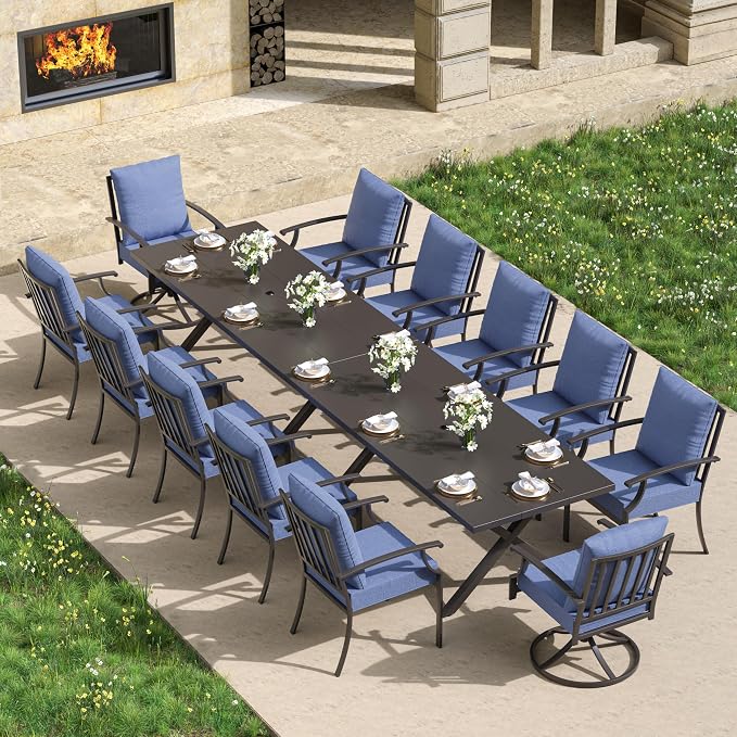 Kullavik 14 PCS Outdoor Dining Table Set - Image 7