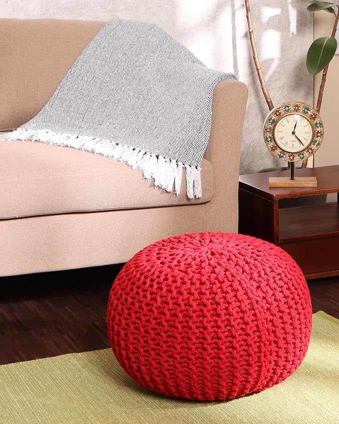 · REDEARTH · Round Pouf Ottoman - Image 2
