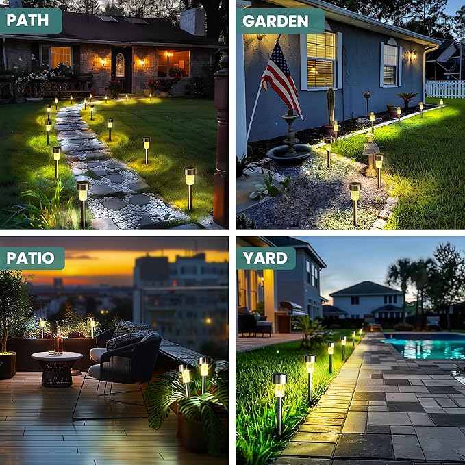 GIGALUMI 24 Pack Solar Path Lights Outdoor, Solar Lights Outdoor Waterproof - Image 2