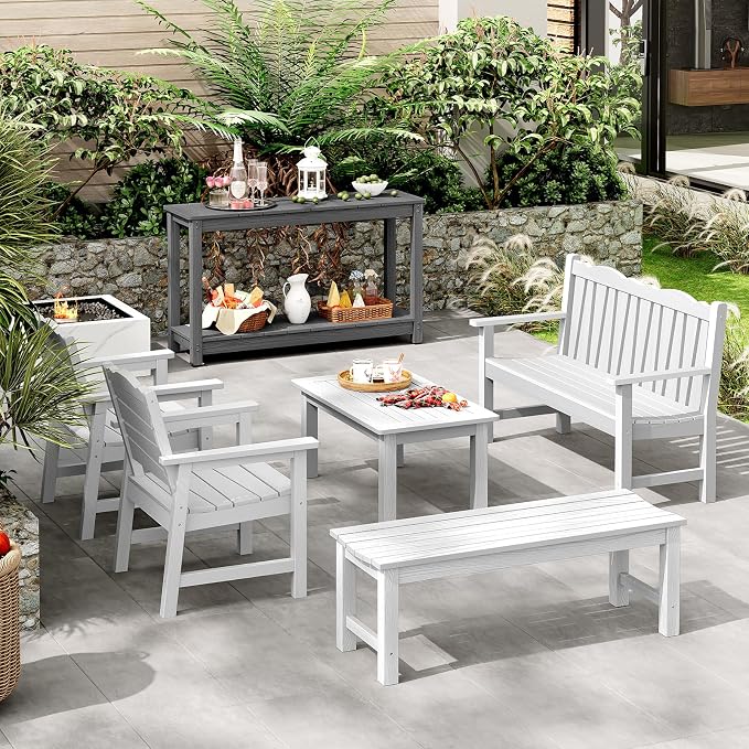 Outdoor Console Table, 440LBS Weight Capacity, 2-Tier Multifunctional Buffet - Image 9