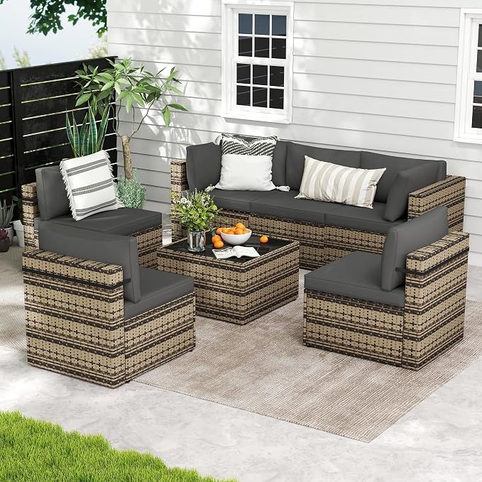 7-Piece Outdoor Sectional Sofa Set, Weather-Resistant Patio Furniture Set by PATIOPIA
