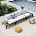 MFSTUDIO 3 Pieces Patio Furniture Set, Outdoor Metal Frame Patio Sectional Sofa by MFSTUDIO