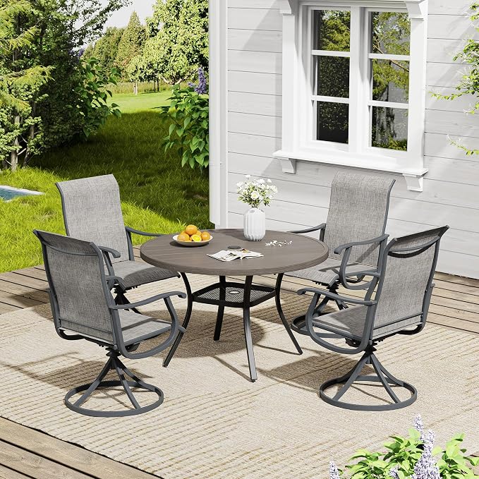 VICLLAX 40.6" Round Patio Table, Outdoor Dining Table - Image 6