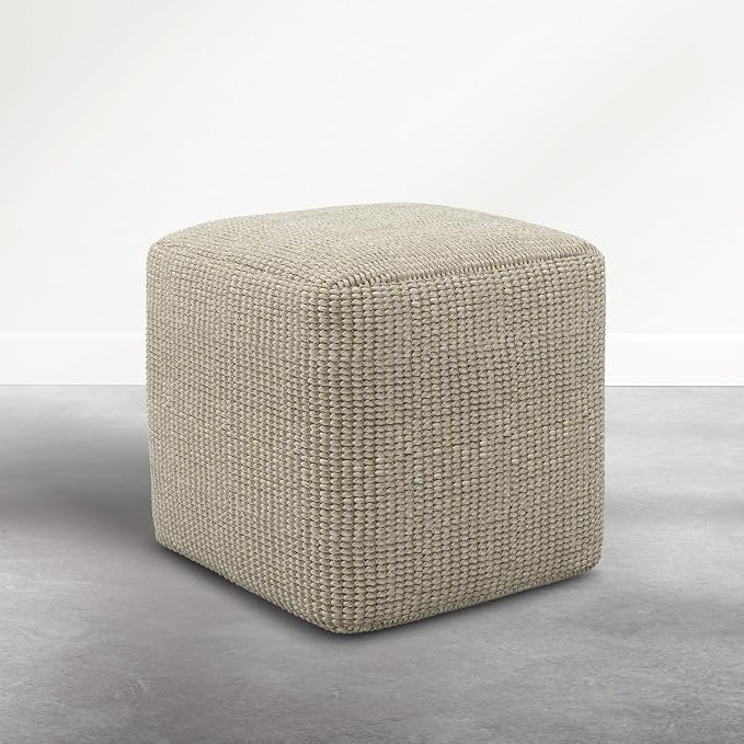 SIMPLIHOME Zelma Square Pouf – 18 inch Wide Upholstered PET Polyester Ottoman - Image 4