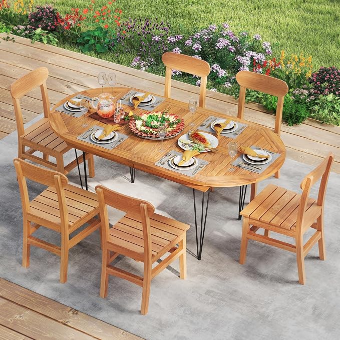 Tangkula 71" Outdoor Dining Table - Image 2