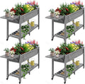 YEFU Raised Garden Bed with Legs: 57x18x30in Elevated Poly Planter with Wheels by YEFU