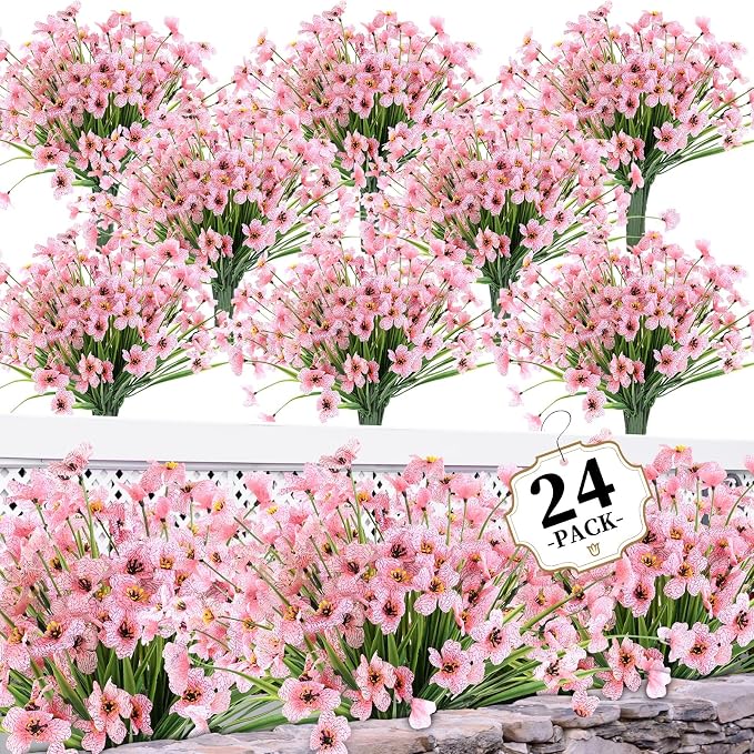 24 Peach Bundles Artificial Flowers by ColoPlay