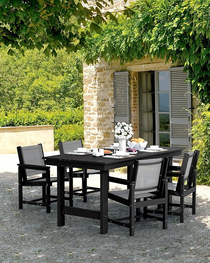 SERWALL Patio Dining Sets for 6, Outdoor HDPE Dining Set - Image 6