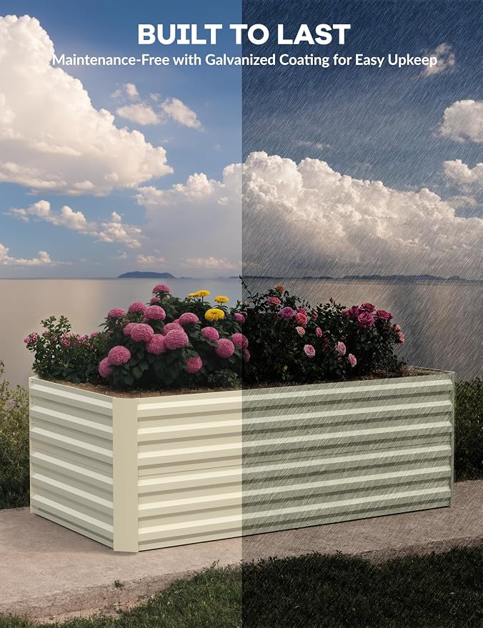 GarveeLife 2pcs 8x4x2 ft Galvanized Raised Garden Bed, Rust-Resistant Raised - Image 2