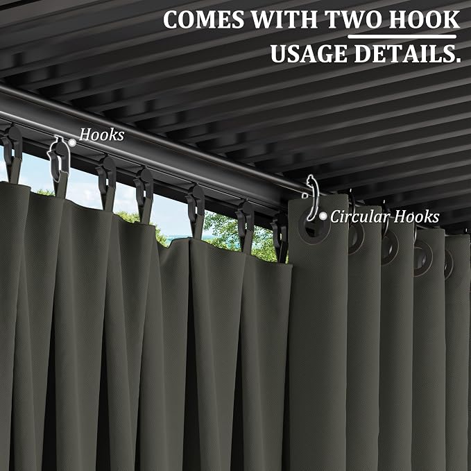 Gazebo Universal Replacement Privacy Curtain, 4-Panels Sidewall Curtains - Image 3