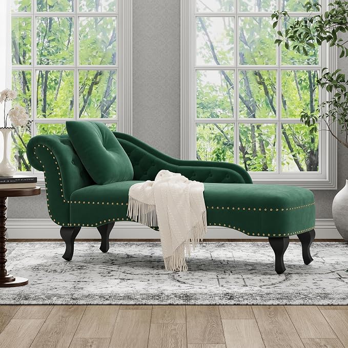 Merax 62'' Velvet Chaise Lounge Indoor by Merax