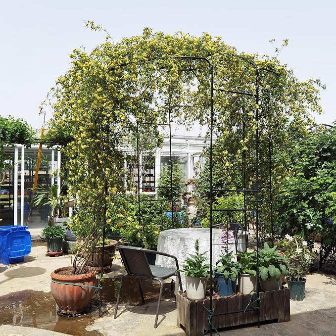 Metal Garden Arch Iron Arbor Gazebo High Birdcage Pergola Pavilion, Strong Wind - Image 7