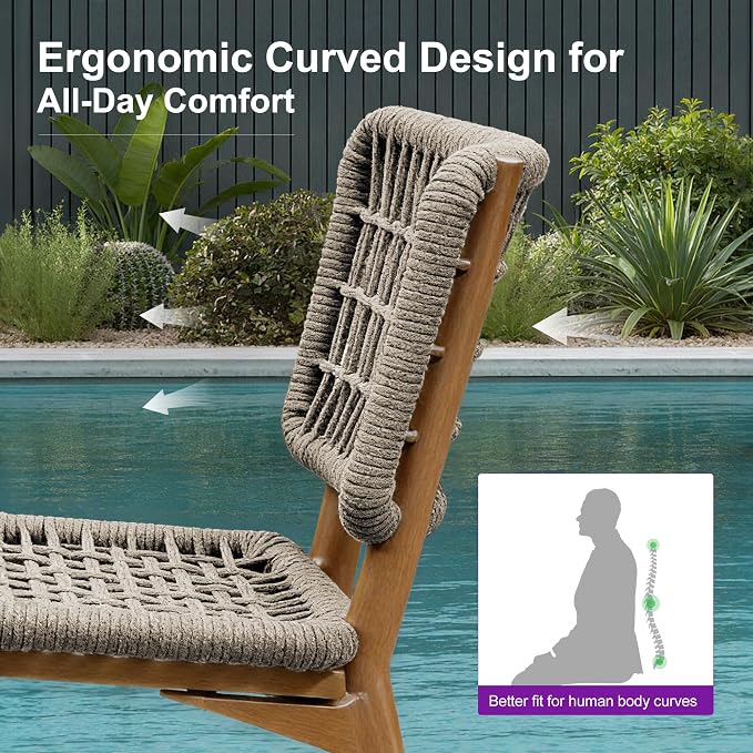 PURPLE LEAF Bar Stools Set of 4 Patio Wicker Bar Height Metal Chairs Boho High - Image 6