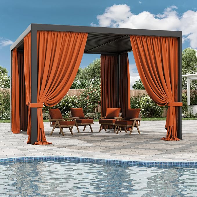 Gazebo Universal Replacement Privacy Curtain, 4-Panels Sidewall Curtains - Image 6