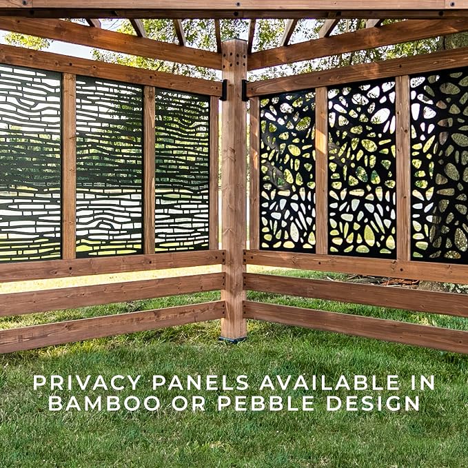 Backyard Discovery Verona 12' x 8' Cedar Wood Cabana Corner Pergola - Image 5