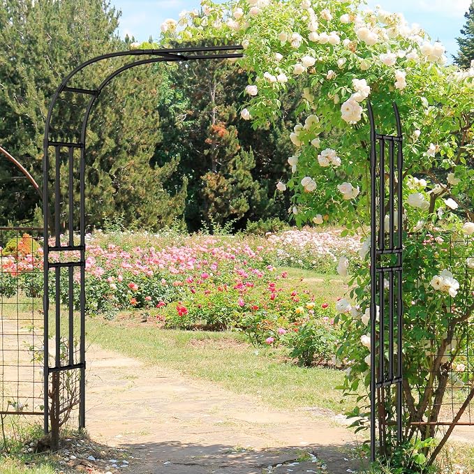 Tall Garden Arch Trellis for Climbing Plants, 87in Tall Metal Plant Support - Image 8