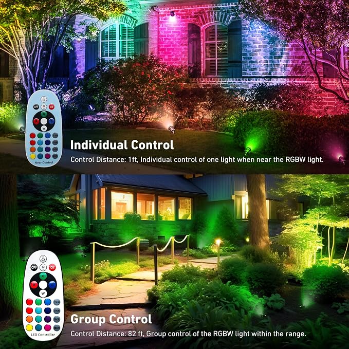 12W RGBW Color Changing Landscape Spotlights, 110V Plug-in Outdoor LED Spot - Image 5