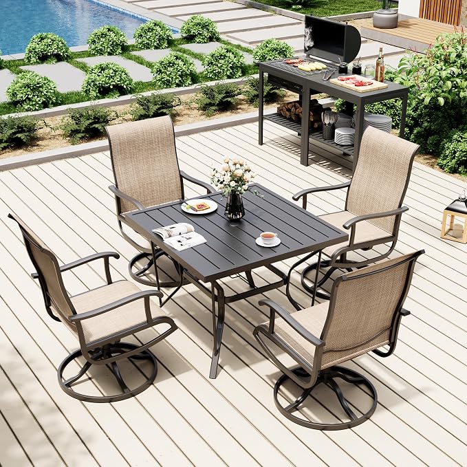 Pamapic Textilene Outdoor Dining Chair 1 Piece - Image 2